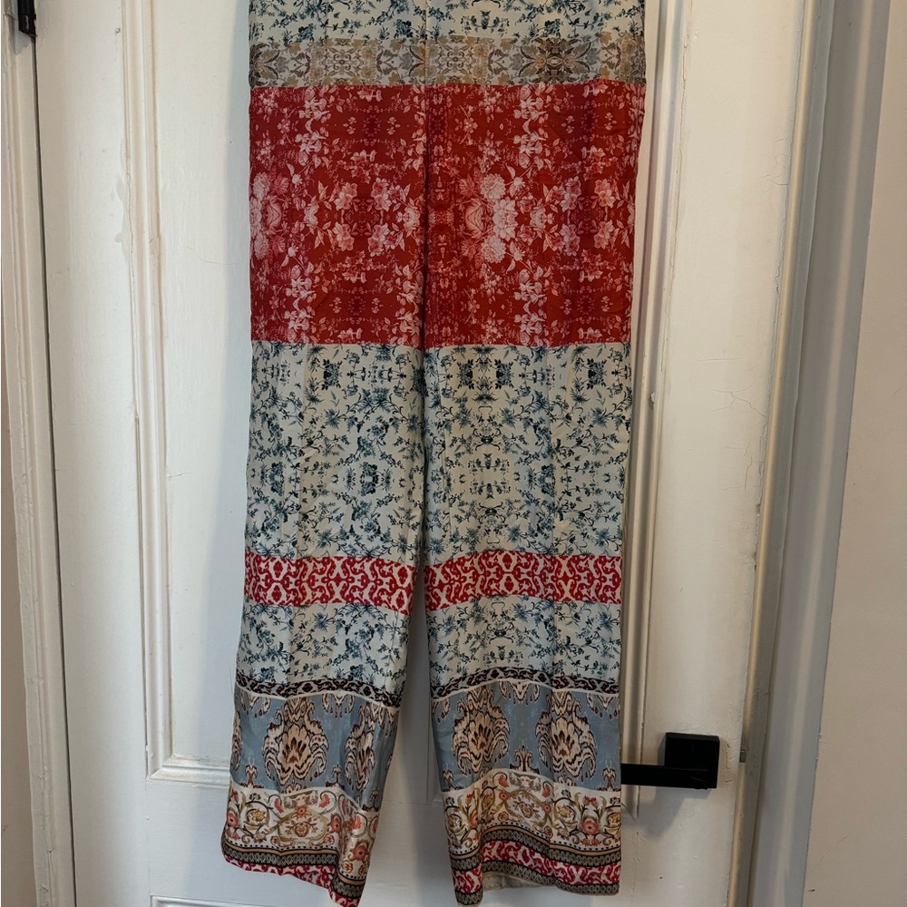 Zara Floral Silk Pants